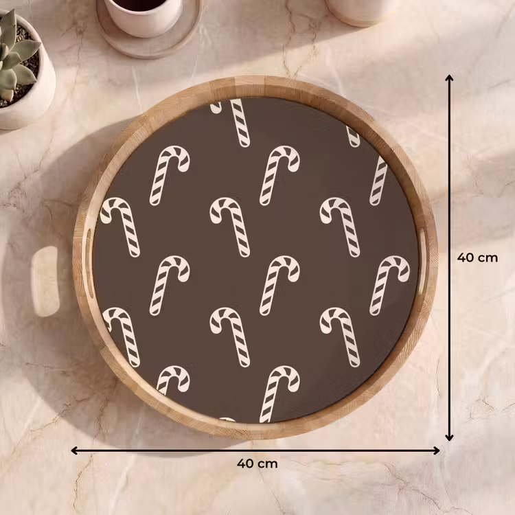 Dienblad - Kerst - Crème - Taupe - Zuurstok — 9