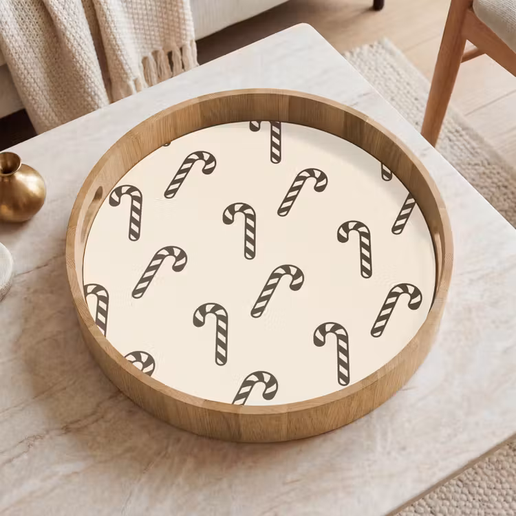 Dienblad - Kerst - Grijs - Crème - Zuurstok — 2