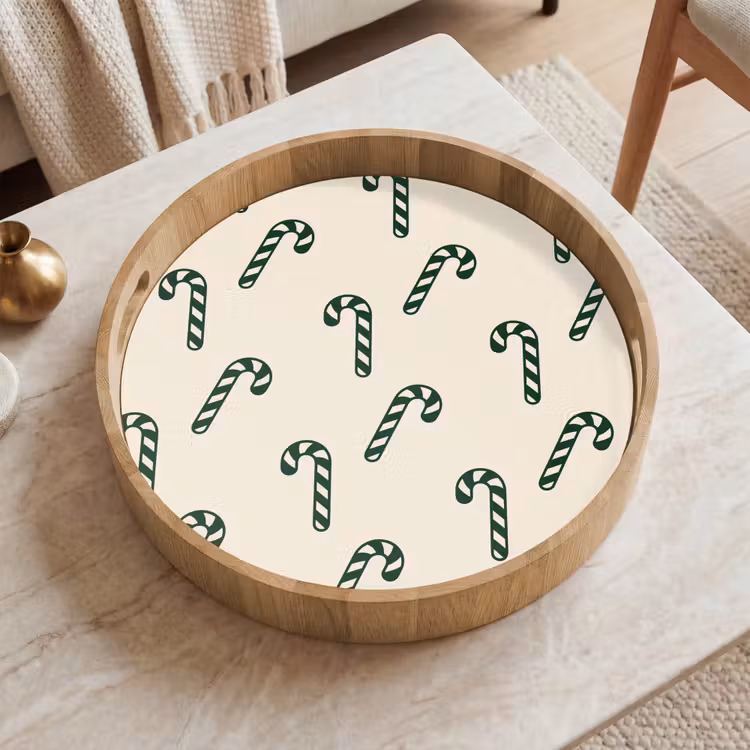 Dienblad - Kerst - Groen - Crème - Zuurstok — 2