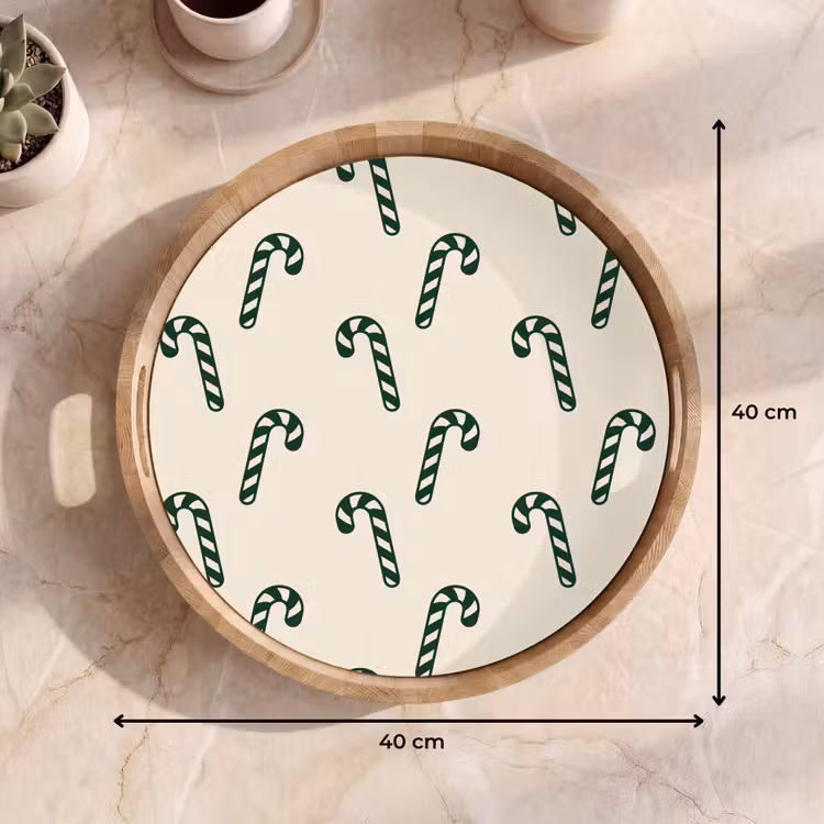 Dienblad - Kerst - Groen - Crème - Zuurstok — 9