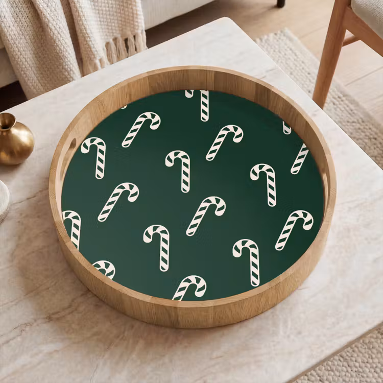 Dienblad - Kerst - Groen - Wit - Zuurstok — 2