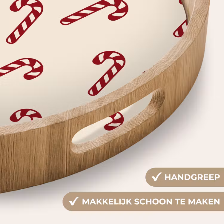 Dienblad - Kerst - Rood - Crème - Zuurstok — 5