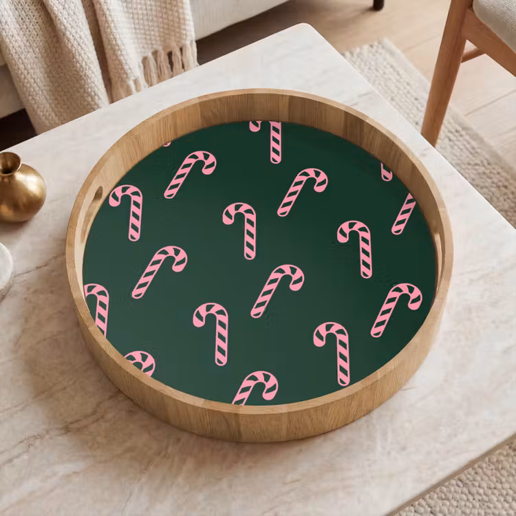 Dienblad - Kerst - Roze - Groen - Zuurstok — 2