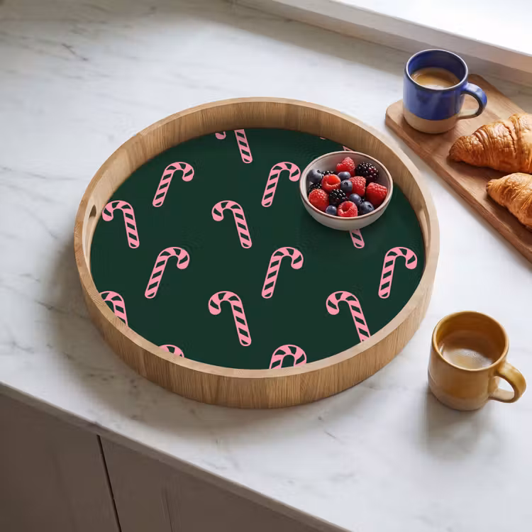 Dienblad - Kerst - Roze - Groen - Zuurstok — 4