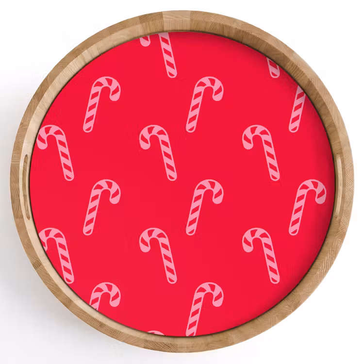 Dienblad - Kerst - Roze - Rood - Zuurstok — 1