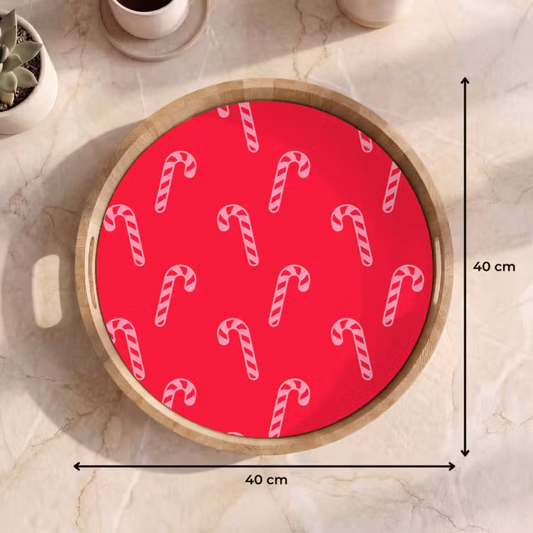 Dienblad - Kerst - Roze - Rood - Zuurstok — 9