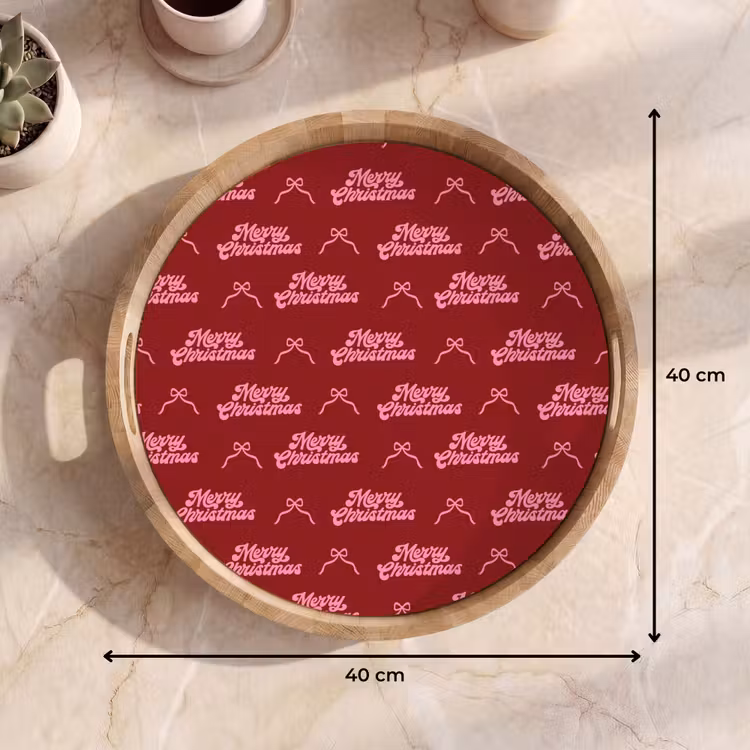 Dienblad - Tekst - Rood - Roze - Strik — 9