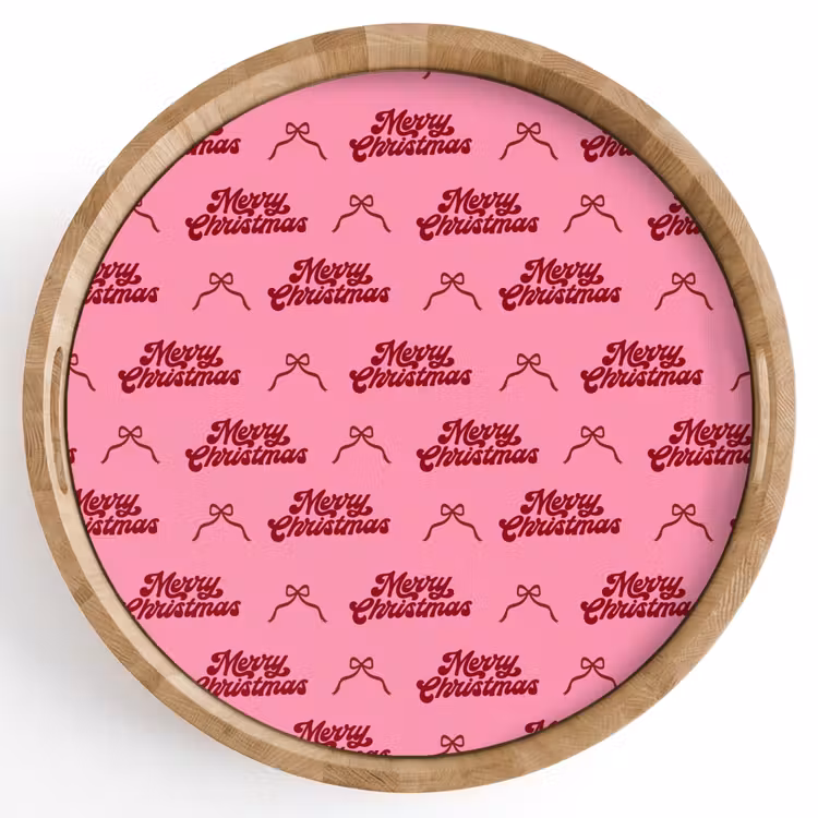 Dienblad - Tekst - Roze - Rood - Strik — 1