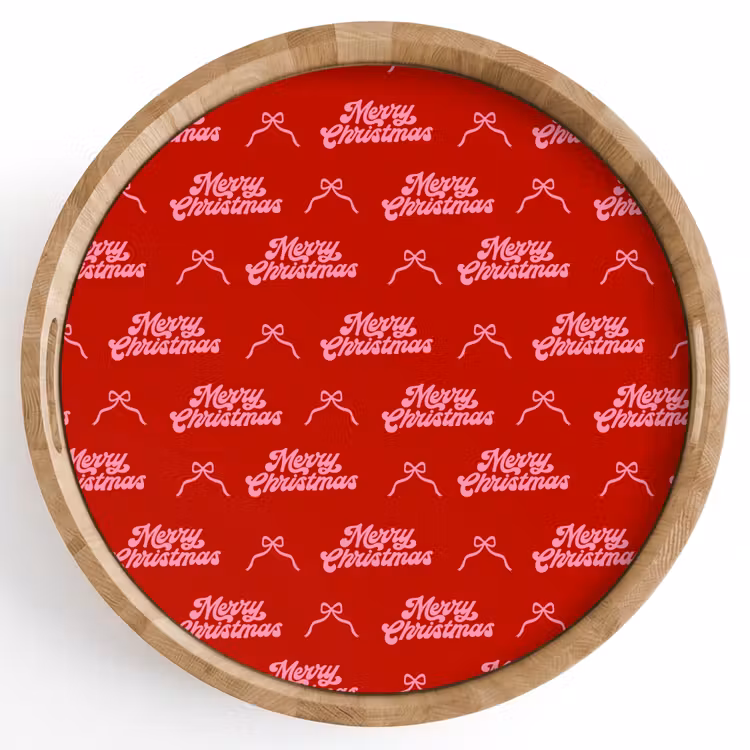 Dienblad - Tekst - Strik - Roze - Rood — 1