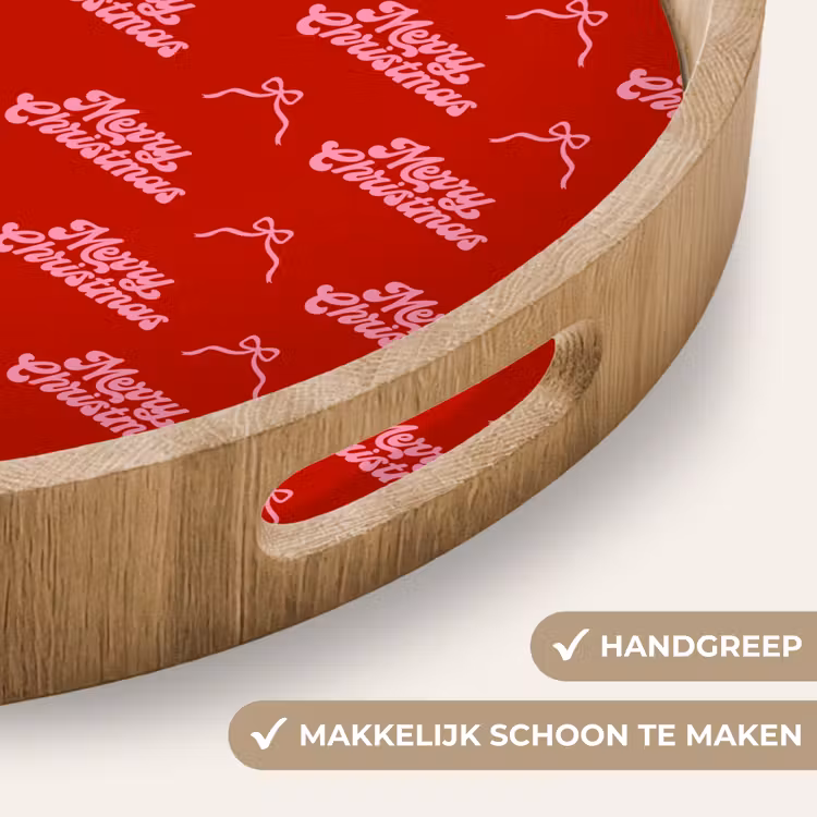 Dienblad - Tekst - Strik - Roze - Rood — 5