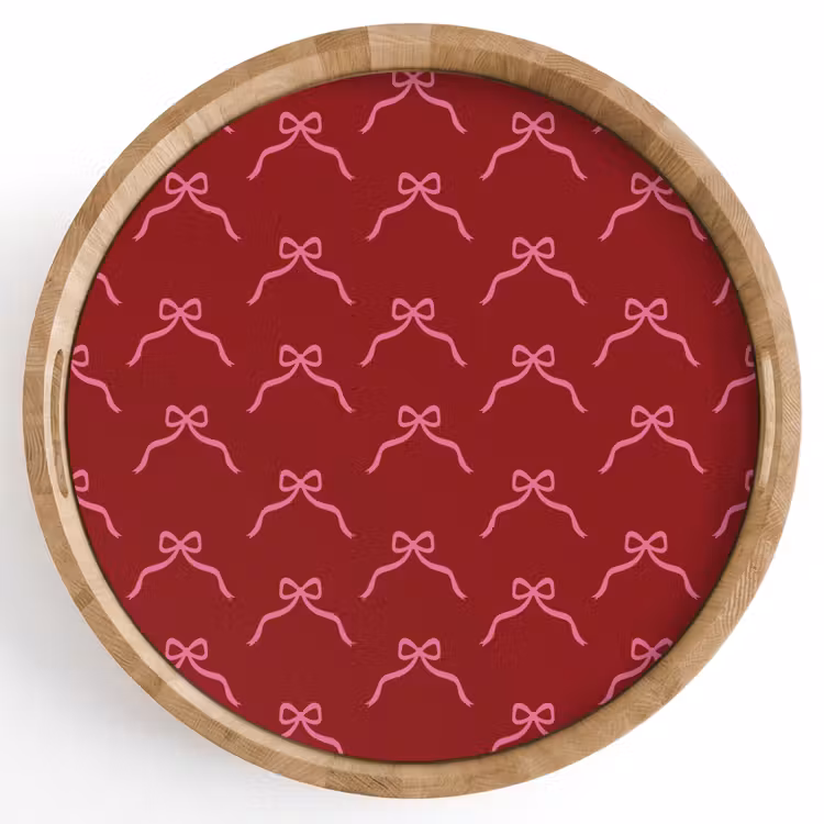 Dienblad - Strik - Kerst - Rood - Roze — 1