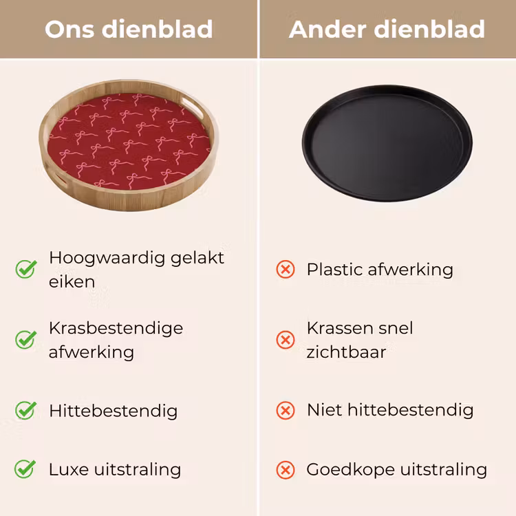 Dienblad - Strik - Kerst - Rood - Roze — 3