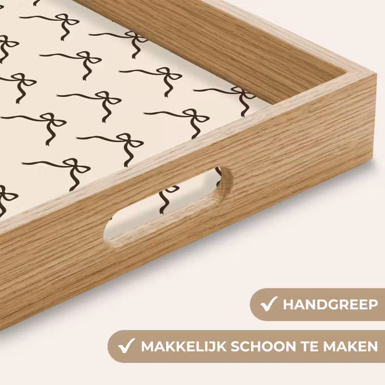 Dienblad - Strik - Kerst - Zwart - Crème — 5