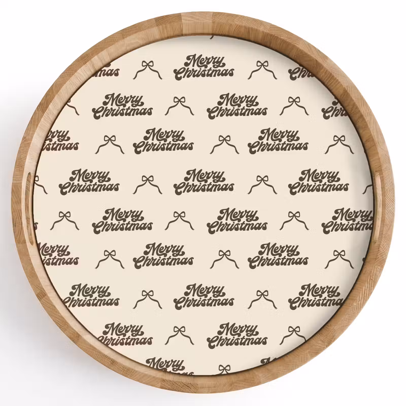 Dienblad - Tekst - Bruin - Crème - Strik — 1