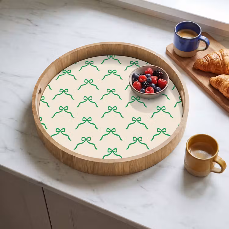 Dienblad - Strik - Crème - Groen - Kerst — 4