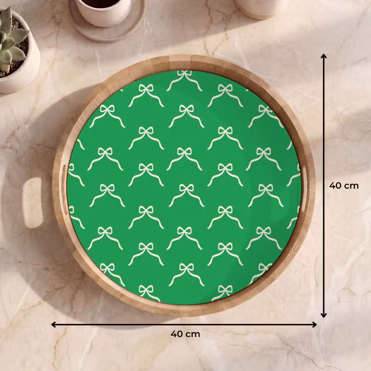 Dienblad - Strik - Kerst - Groen - Wit — 9