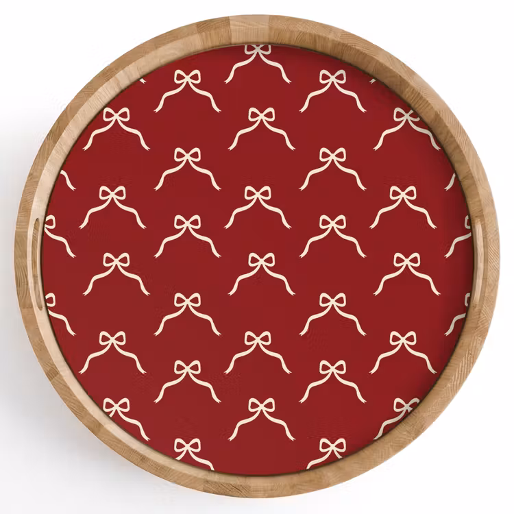 Dienblad - Strik - Kerst - Rood - Wit — 1