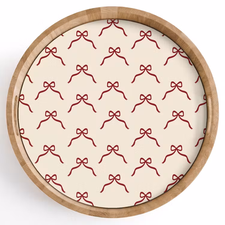 Dienblad - Strik - Rood - Crème - Kerst — 1