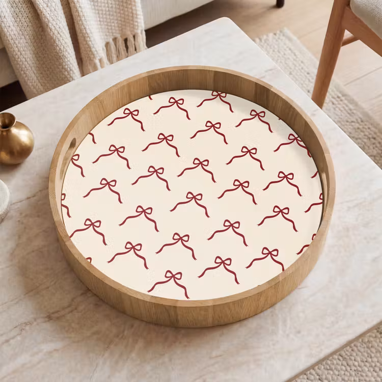 Dienblad - Strik - Rood - Crème - Kerst — 2