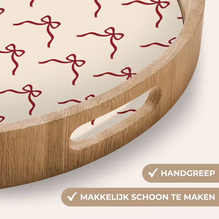Dienblad - Strik - Rood - Crème - Kerst — 5