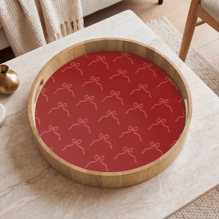 Dienblad - Strik - Roze - Rood - Kerst — 2
