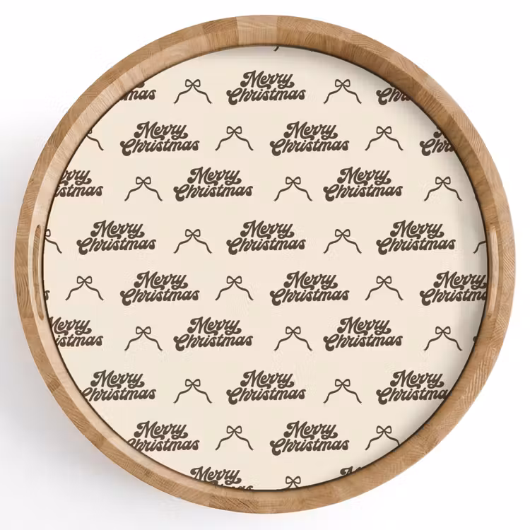 Dienblad - Tekst - Bruin - Crème - Strik — 1