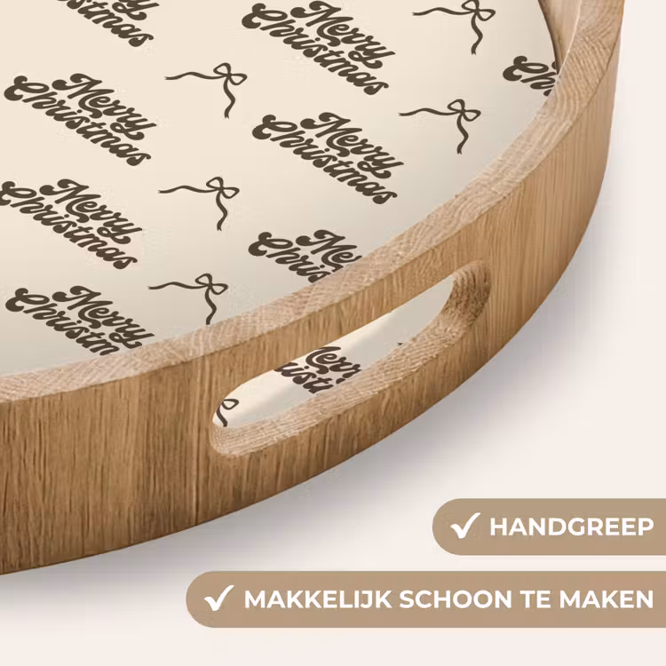 Dienblad - Tekst - Bruin - Crème - Strik — 5