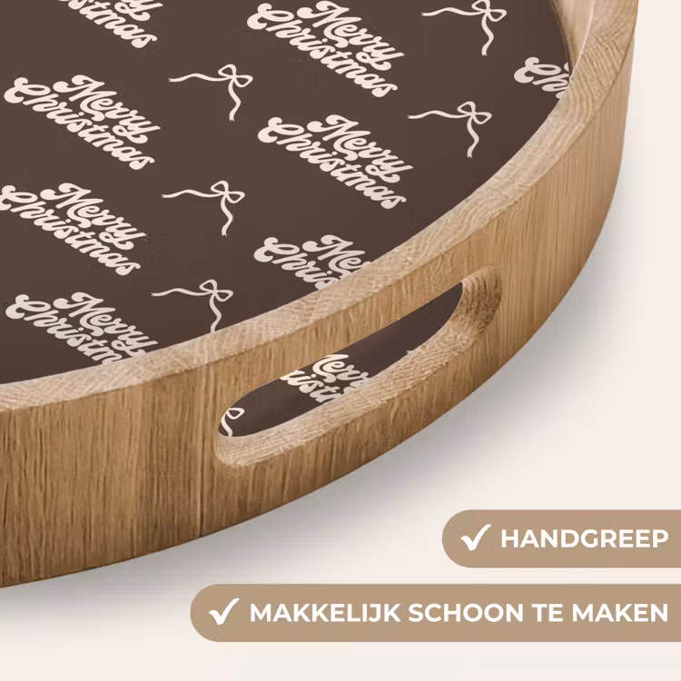 Dienblad - Tekst - Crème - Bruin - Strik — 5