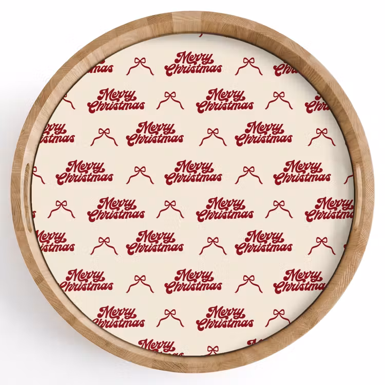 Dienblad - Tekst - Rood - Crème - Strik — 1