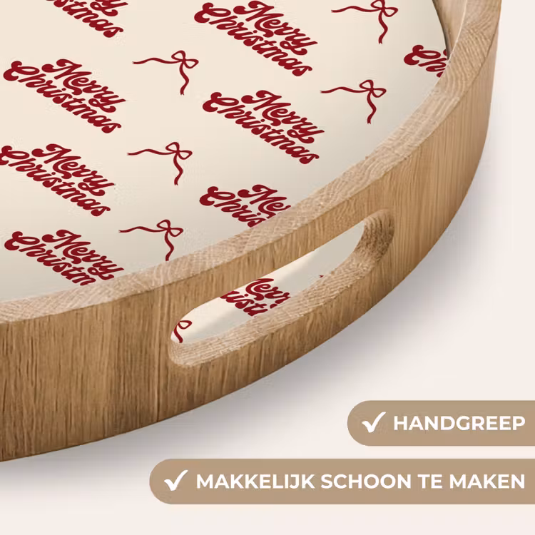 Dienblad - Tekst - Rood - Crème - Strik — 5