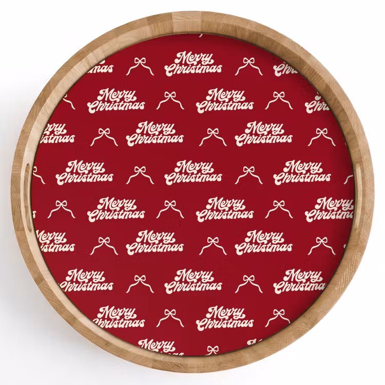 Dienblad - Tekst - Rood - Wit - Strik — 1