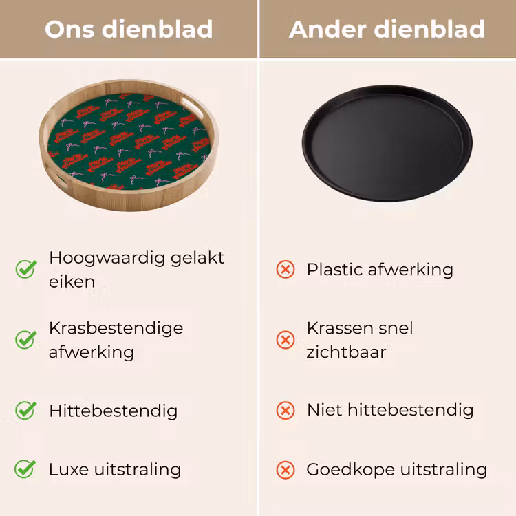 Dienblad - Tekst - Roze - Rood - Groen - Strik — 3