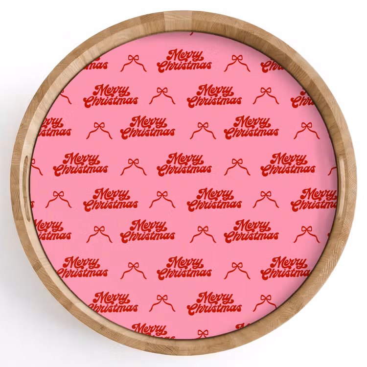 Dienblad - Tekst - Strik - Rood - Roze — 1
