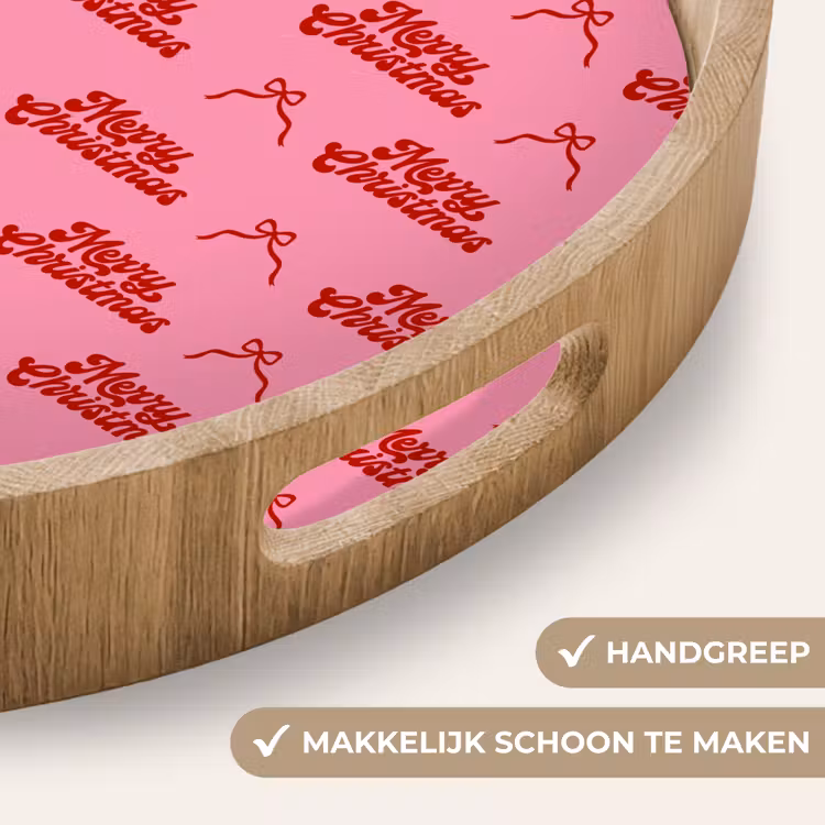 Dienblad - Tekst - Strik - Rood - Roze — 5