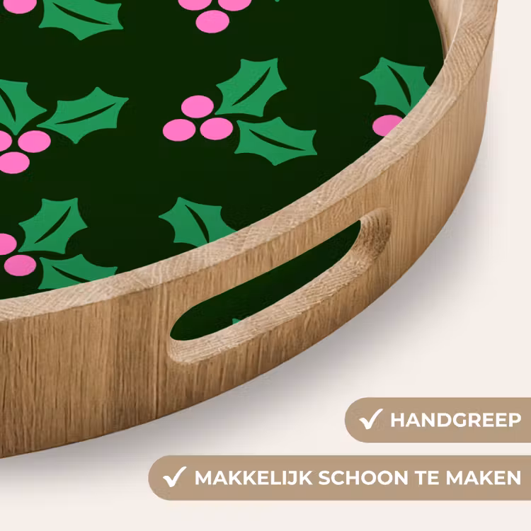 Dienblad - Hulst - Groen - Roze - Kerst — 5
