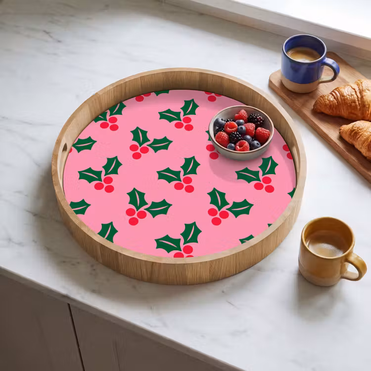 Dienblad - Hulst - Kerst - Roze — 4