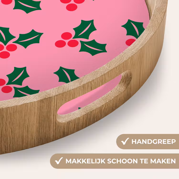 Dienblad - Hulst - Kerst - Roze — 5