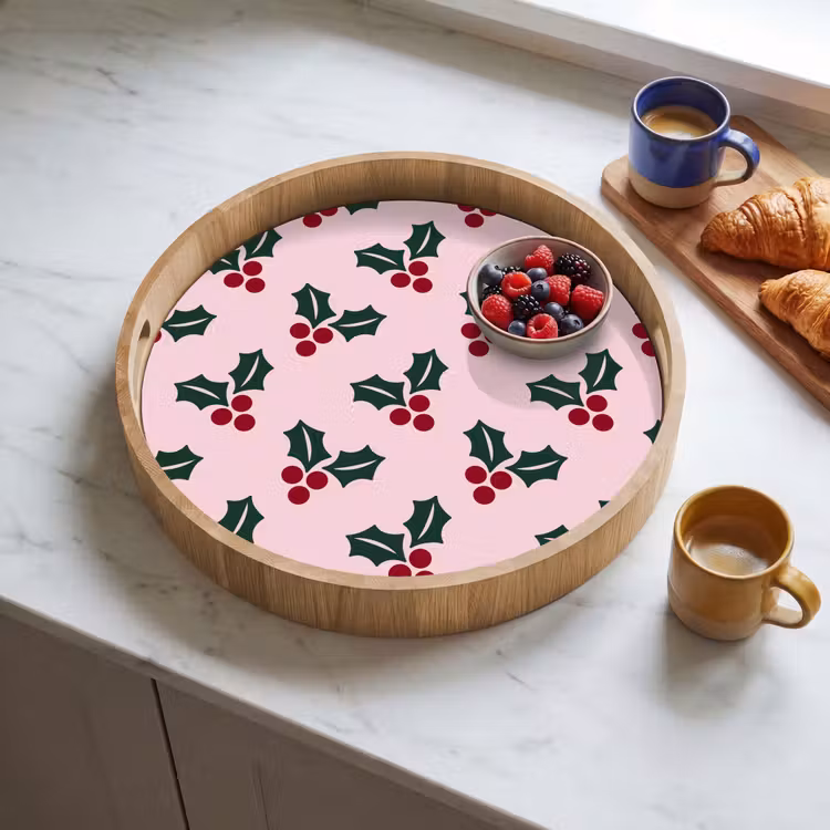 Dienblad - Kerst - Hulst - Groen - Roze — 4