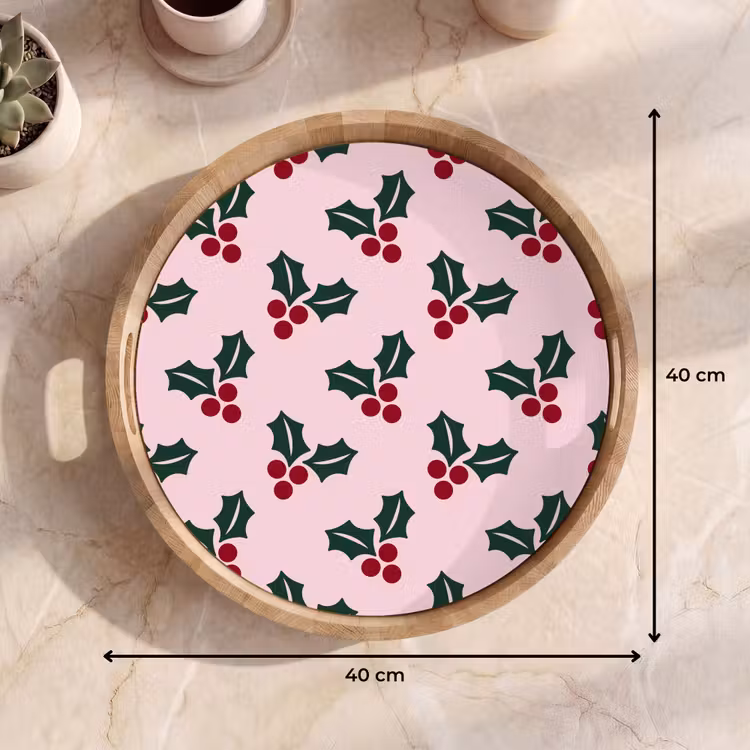 Dienblad - Kerst - Hulst - Groen - Roze — 9