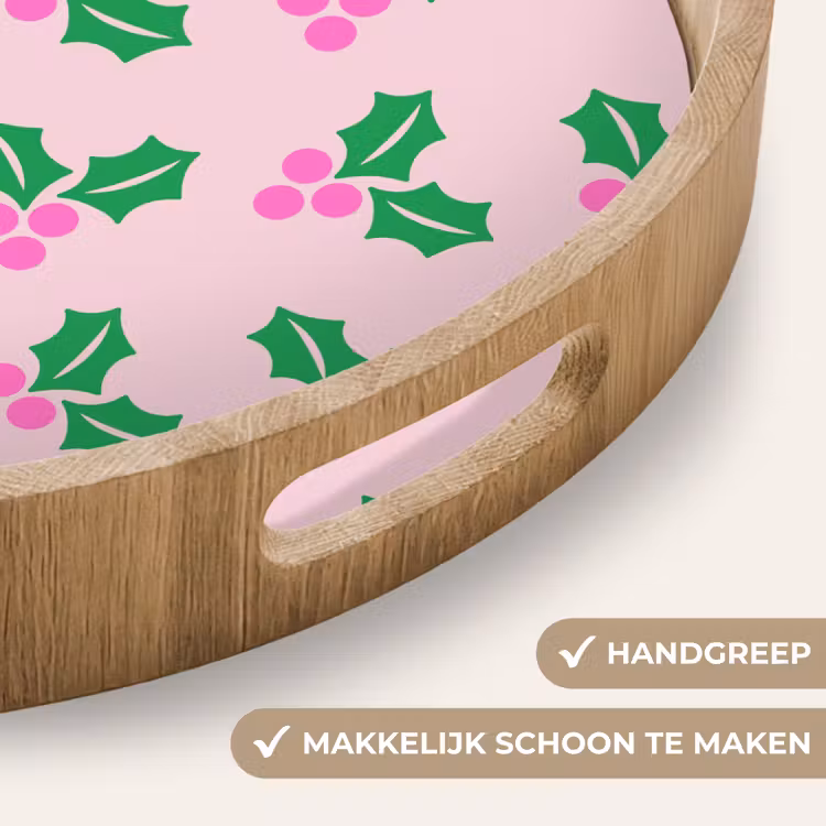 Dienblad - Kerst - Hulst - Roze — 5