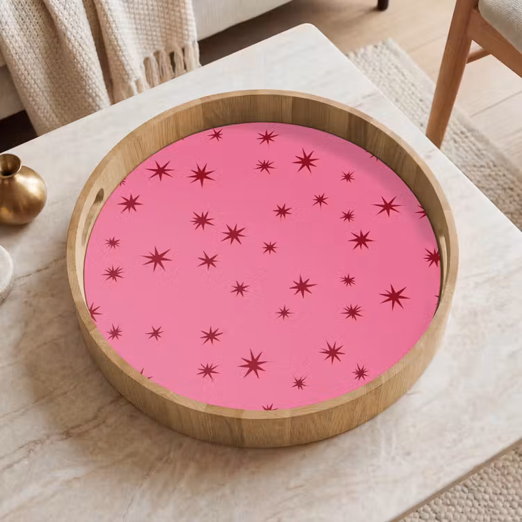 Dienblad - Kerst - Ster - Rood - Roze — 2
