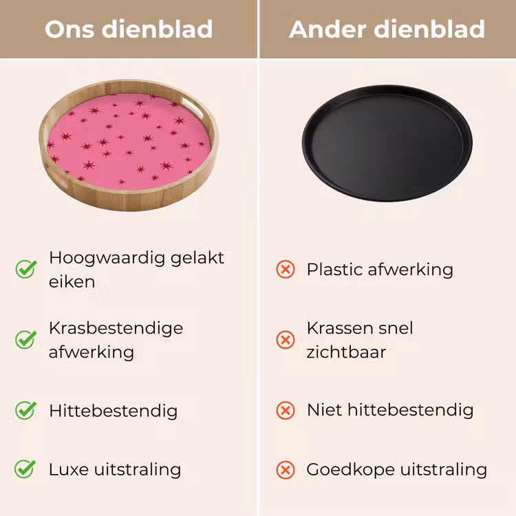 Dienblad - Kerst - Ster - Rood - Roze — 3