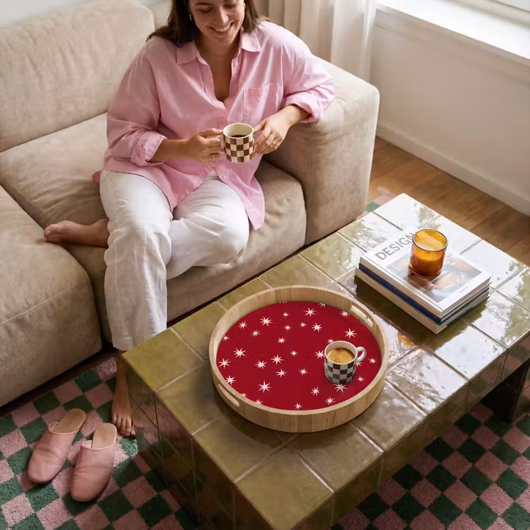 Dienblad - Rood - Wit - Kerst - Ster — 6