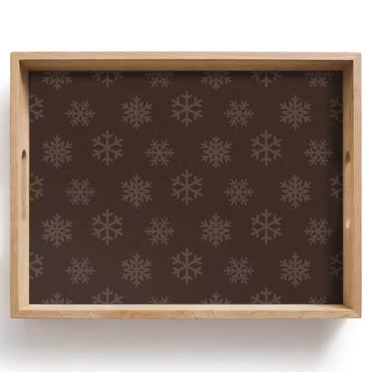 Dienblad - Sneeuwvlok - Bruin - Kerst — 1