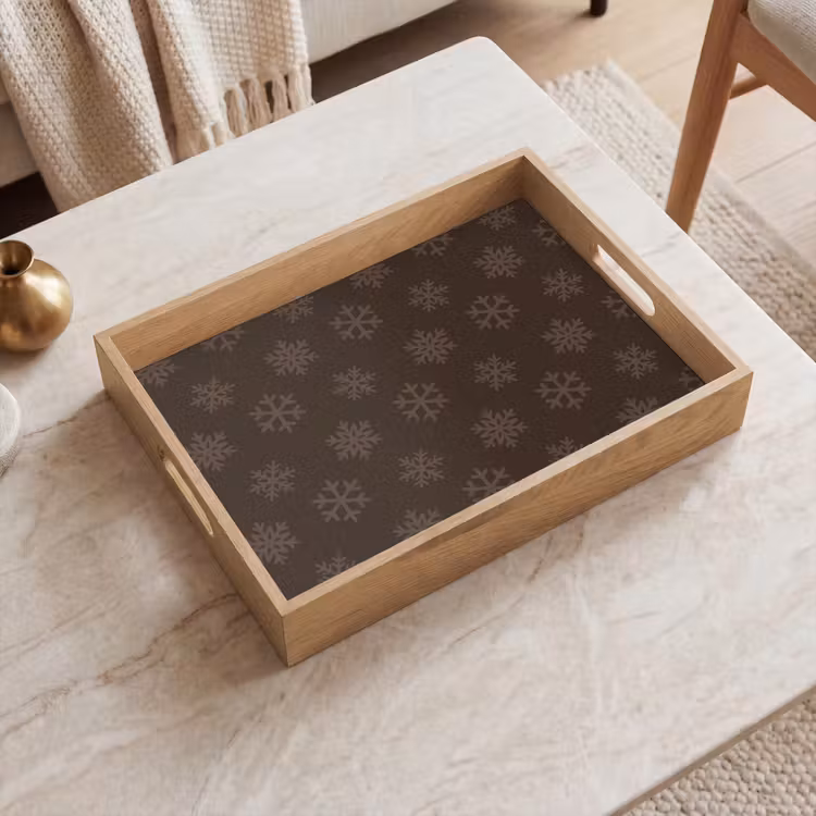 Dienblad - Sneeuwvlok - Bruin - Kerst — 2