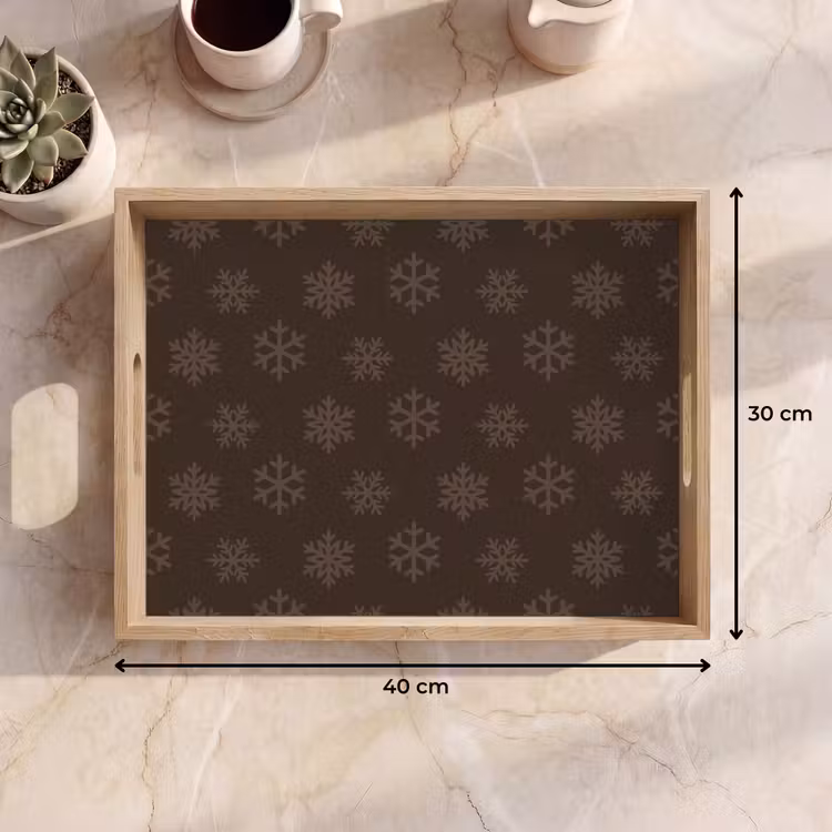 Dienblad - Sneeuwvlok - Bruin - Kerst — 9