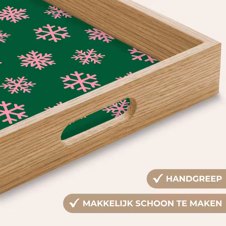 Dienblad - Sneeuwvlok - Groen - Roze - Kerst — 5
