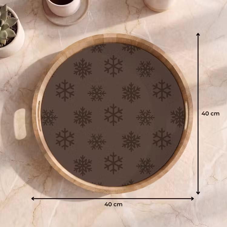 Dienblad - Sneeuwvlok - Kerst - Bruin — 9