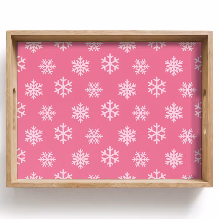 Dienblad - Sneeuwvlok - Kerst - Roze — 1