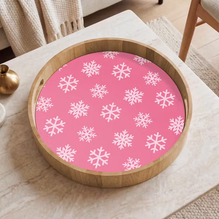 Dienblad - Sneeuwvlok - Kerst - Roze — 2